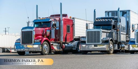 Two Parked Commercial Trucks