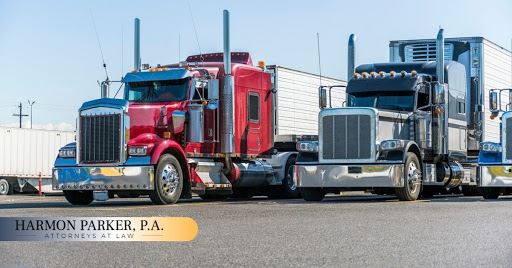 Two Parked Commercial Trucks